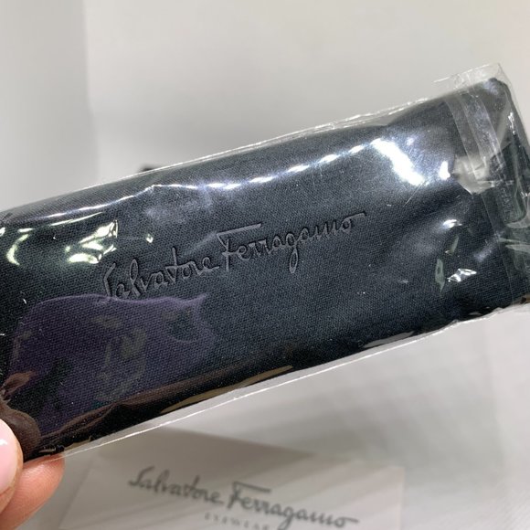 Salvatore Ferragamo NWOT Eyeglasses Case, Cloth Black Faux Leather - Picture 5 of 12